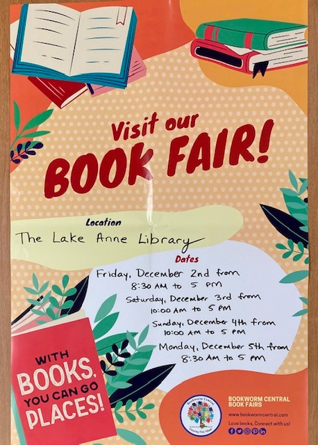 book fair flier with dates and times